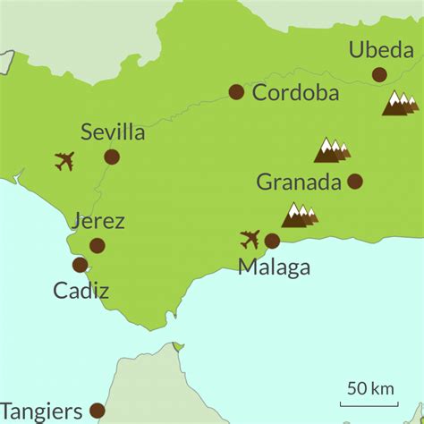 malaga spain map andalusia